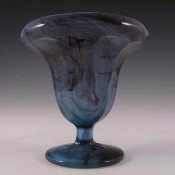 Davidson Vintage Art Deco Blue Cloud Glass Vase #294