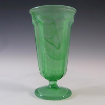 Davidson #1 British Art Deco Green Cloud Glass Vase