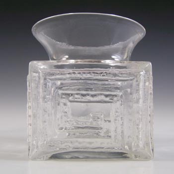 Dartington #FT72 Frank Thrower Clear Glass Greek Key Vase