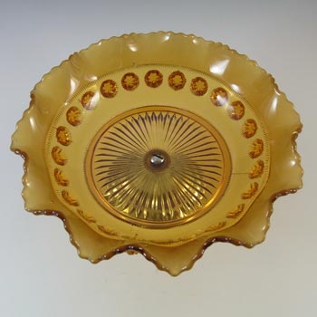 Davidson #269 Art Deco Amber Glass 'Blackberry Prunt' Bowl