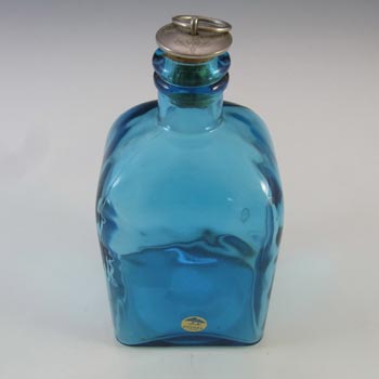 LABELLED Ekenas Vintage Swedish Blue Retro Glass Bottle