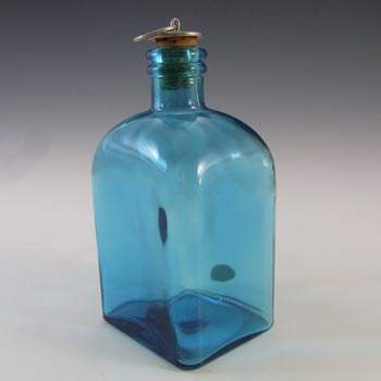 LABELLED Ekenas Vintage Swedish Blue Retro Glass Bottle