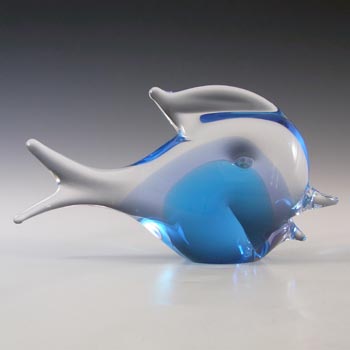 FM Konstglas Neodymium Lilac & Blue Glass Fish - Labelled