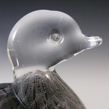 SIGNED Marcolin / FM Konstglas Fumato Glass Bird / Duck