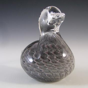 SIGNED Marcolin / FM Konstglas Fumato Glass Bird / Duck