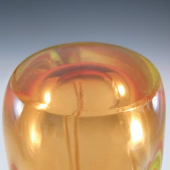 LABELLED Galliano Ferro Murano Orange & Uranium Sommerso Glass Vase