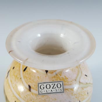 LABELLED Gozo Maltese Vintage Brown Glass 'Seashell' Vase