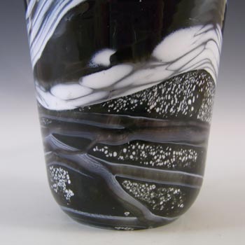 SIGNED Gozo Maltese Black & White Glass 'Noir' Vase