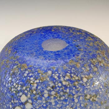 SIGNED Gusum Blue & Brown Swedish Glass Vase by Milan Vobruba