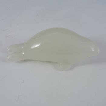 MARKED Hadeland Opaline Glass Seal Sculpture