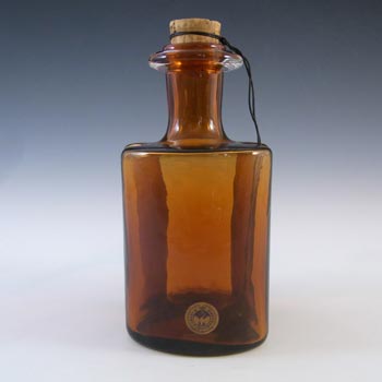 Holmegaard 'Hiverten' Amber Glass Scnapps Bottle by Olsson & Rude