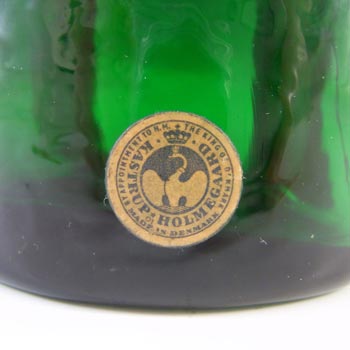 Holmegaard Green Glass Hiverten Scnapps Bottle by Olsson & Rude