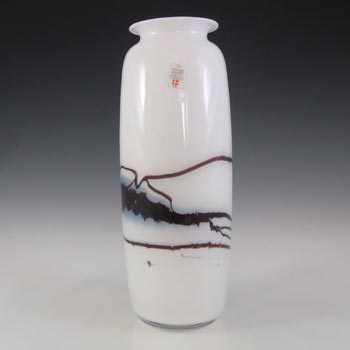Holmegaard 'Atlantis' White Glass 10.25" Vase by Michael Bang