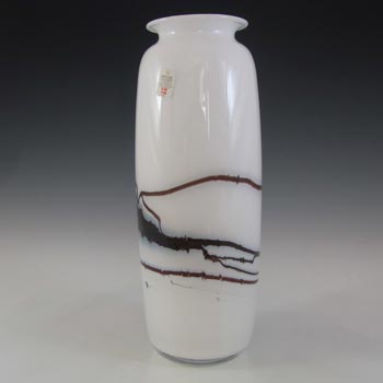 Holmegaard 'Atlantis' White Glass 10.25" Vase by Michael Bang