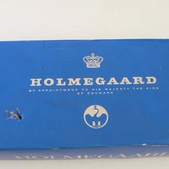 BOXED & LABELLED Holmegaard Set of 3 Blue Glass Candlesticks