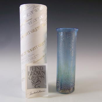 Isle of Wight Studio 'Azurene Azure' Glass Cylinder Vase - Boxed