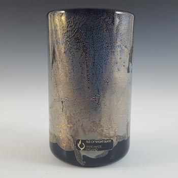 MARKED Isle of Wight Studio / Harris 'Azurene Black' Glass Vase