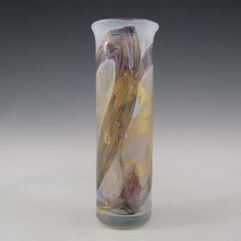 (image for) Isle of Wight Studio Golden Peacock White Glass Cylinder Vase