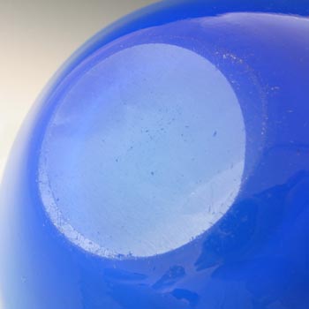 Japanese "Wales" Blue & White Cased Glass Biomorphic Bowl