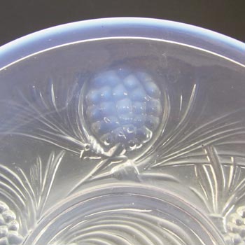 Jobling #5000 SIGNED Art Deco Opalescent Glass Fircone Plate
