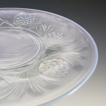 SIGNED Jobling Art Deco Opalescent Glass Fircone Plate / Dish
