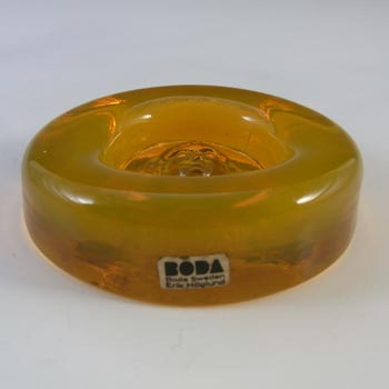 LABELLED Boda Yellow Glass Nude Lady "Eve" Bowl by Erik Hoglund