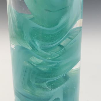 MARKED Kosta Boda Turquoise Glass Atoll Candle Holder
