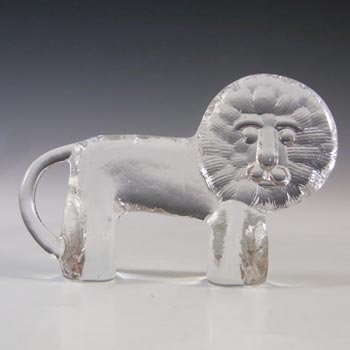 Kosta Boda Glass Lion Sculpture - Zoo Series by Bertil Vallien