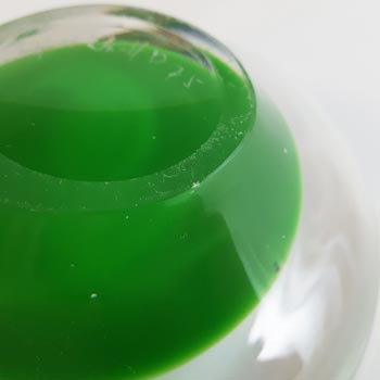 SIGNED Kosta Boda Green Glass Bowl by Vicke Lindstrand #1128