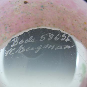 SIGNED Kosta Boda Pink Glass 'May' Bowl by Kjell Engman