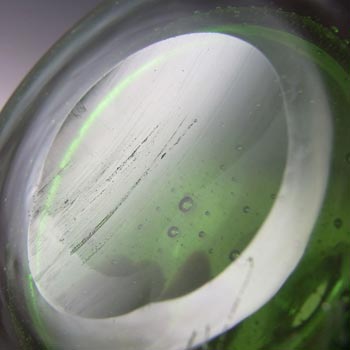 SIGNED Kosta Boda Bubbly Green Glass Vase Erik Hoglund #H525