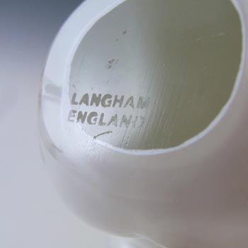 MARKED Langham Vintage British White Glass Elephant
