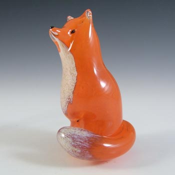 MARKED Langham British Vintage Orange & White Glass Fox