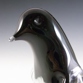MARKED Langham British Vintage Black & White Glass Penguin