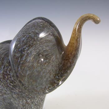 MARKED Langham Vintage Grey Glass Elephant Sculpture
