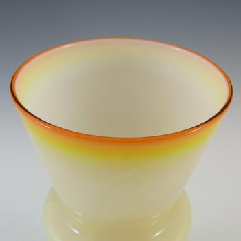 Lindshammar / Alsterbro Swedish Caramel Hooped Glass Vase