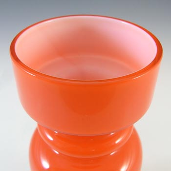 Lindshammar / JC Vintage Swedish Orange Hooped Glass Vase