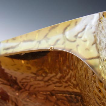 Mandruzzato Murano Faceted Brown & Amber Sommerso Glass Bowl