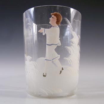Mary Gregory Victorian Hand Enamelled Vintage Glass Tumbler
