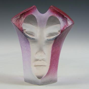 SIGNED Mats Jonasson #8159 Glass 'Morgana' Masqot Face Sculpture