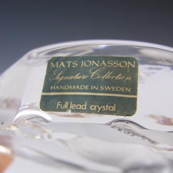Mats Jonasson #9164 Swedish Glass Bird Paperweight - Signed