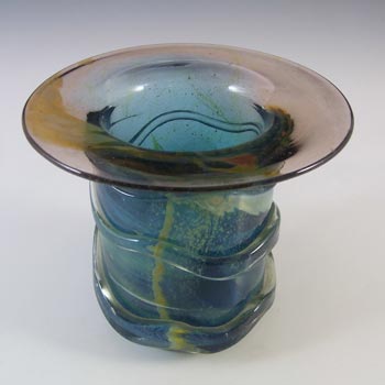 Mdina Maltese Purple & Blue Glass Vintage 'Top Hat' Vase