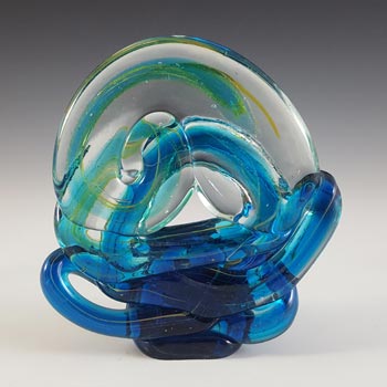 (image for) Mdina 'Blue Summer' Maltese Glass Abstract Knot Sculpture