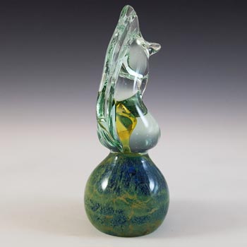 Mdina Maltese Blue, Yellow & Clear Glass Seahorse Sculpture