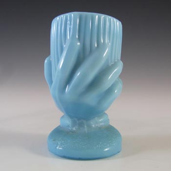 Portieux French Victorian Blue Milk Glass Spill Vase