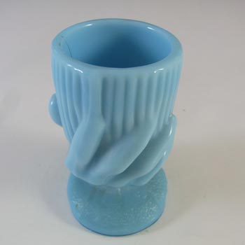 Portieux French Victorian Blue Milk Glass Spill Vase