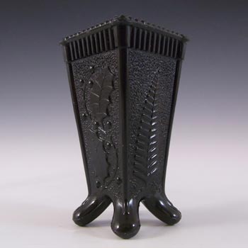 Antique 1890's Victorian Black Milk Glass Spill Vase