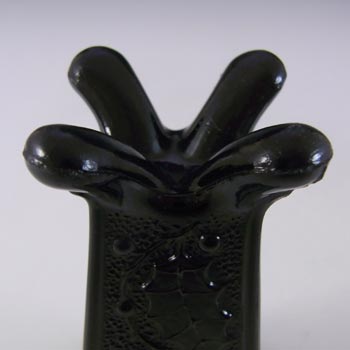 Antique 1890's Victorian Black Milk Glass Spill Vase