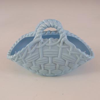 Sowerby #1157 Victorian Blue Milk / Vitro-Porcelain Glass Basket Bowl