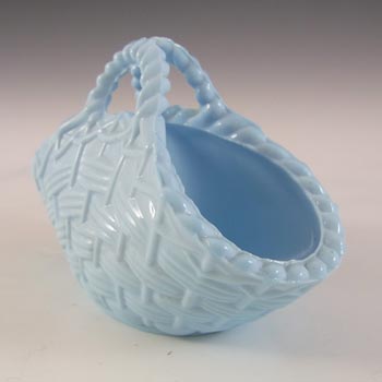 Sowerby #1157 Victorian Blue Milk / Vitro-Porcelain Glass Basket Bowl